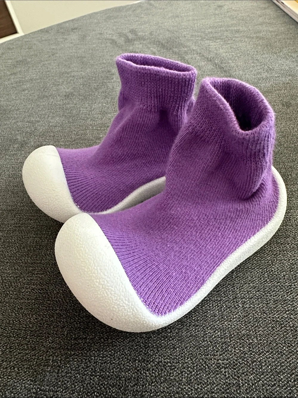 Tiny Explorings Barefoot Purple Slip-On Baby Shoes Slippers 12-18 months